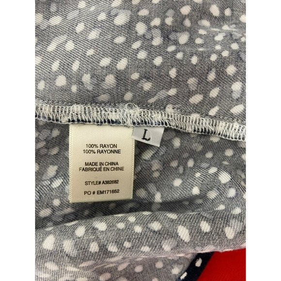 Side stitch womens blue polka dot‎ hi low Blouse Size Large - Picture 7 of 7